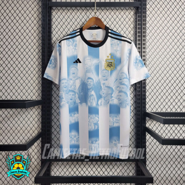 Camiseta Retro Argentina World Cup Champion Commemorative 2022