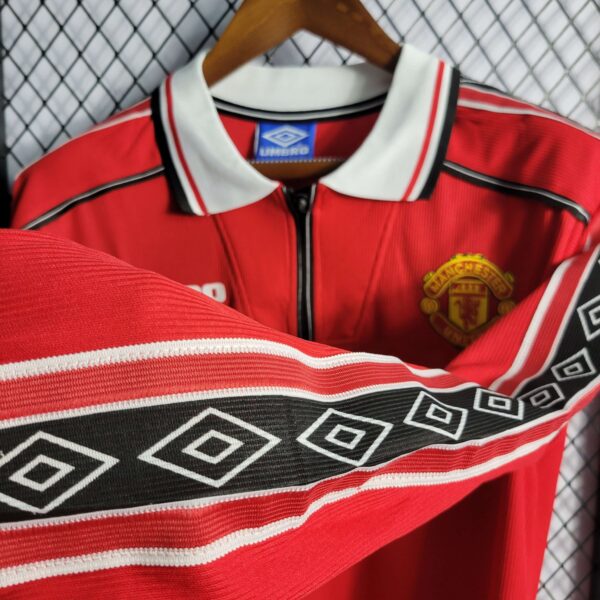 Camiseta Retro Manchester United 1998/1999 Local (Manga Larga)