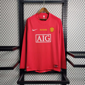 Camiseta Retro Manchester United 2007/2008 Local (Final Champions League) (Manga Larga) 